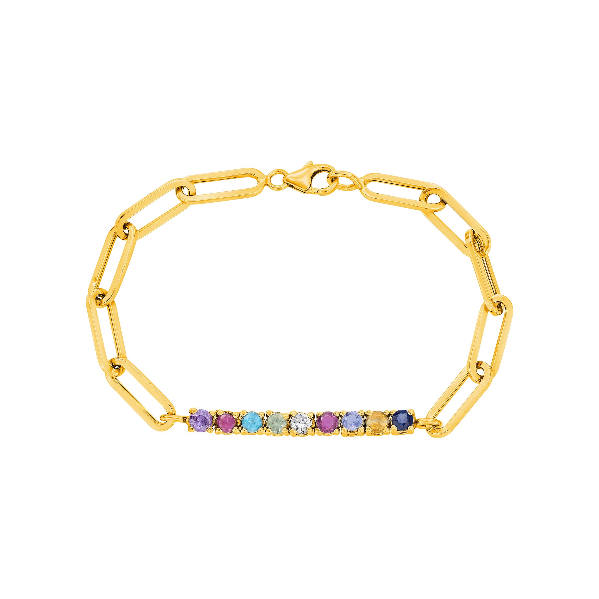 Link & Gemstone Bracelet| LeahJessica Jewelry